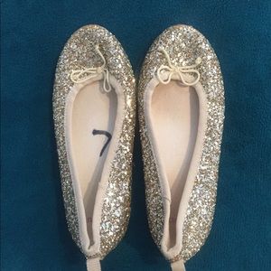 Girls size 13 Crewcuts glitter flats